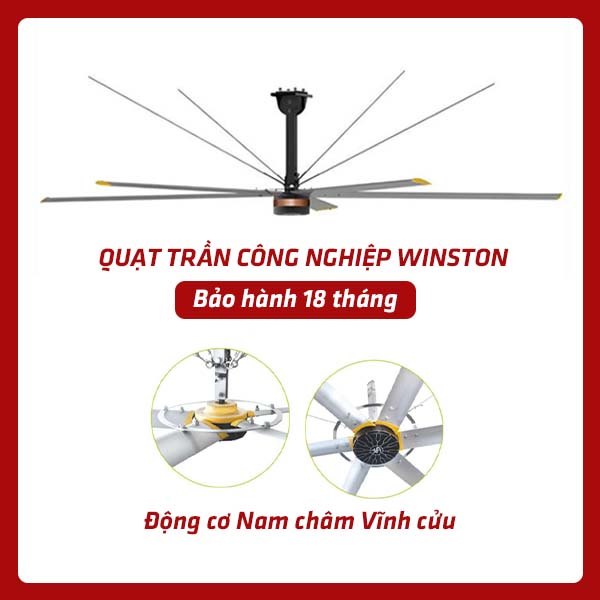 Quạt trần công nghiệp HVLS 4m Winston